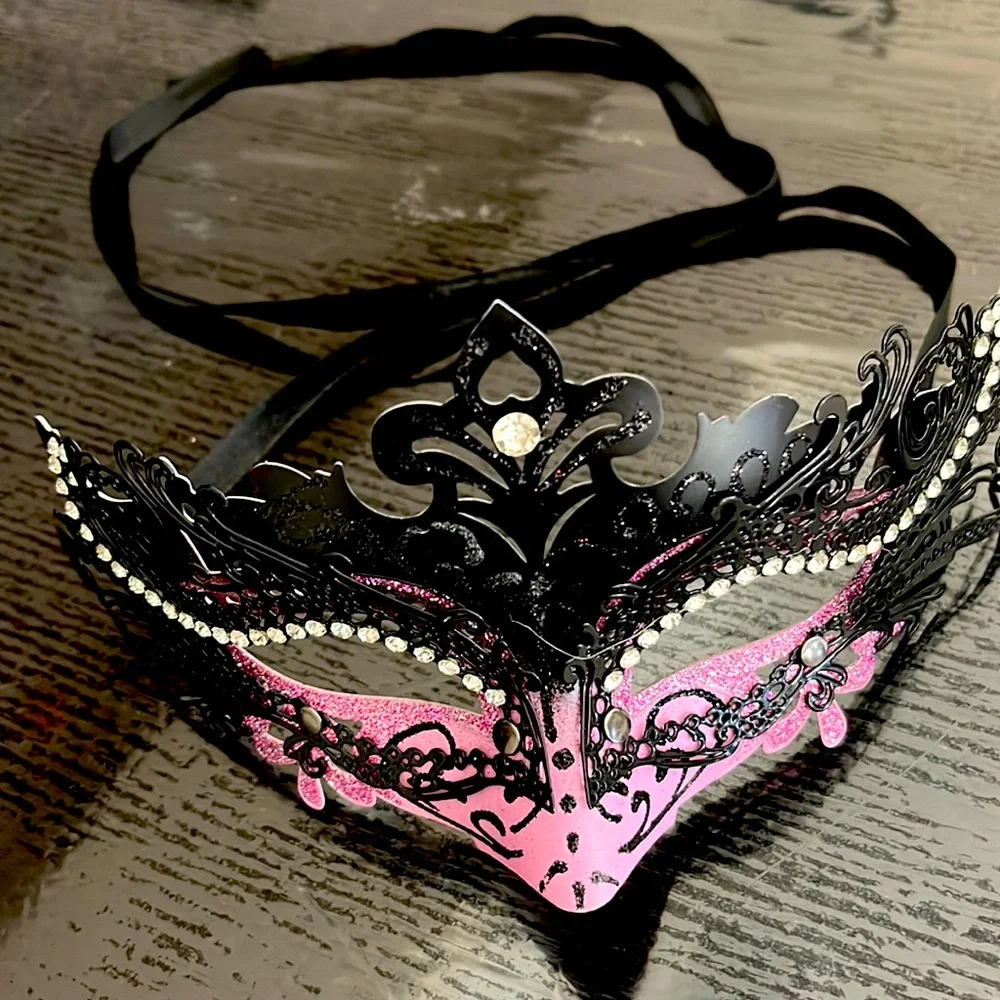 Handmade Masquerade Mask. NWOT. With rhinestones.